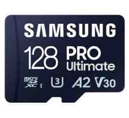 Slika izdelka: Spominska kartica Samsung PRO Ultimate, micro SDXC, 128GB, U3, V30, A2, UHS-I, z SD adapterjem