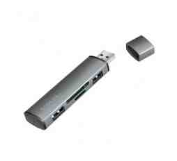 Slika izdelka: HUB USB 3.2 2portni LogiLink s čitalcem kartic SD in microSD (UA0394)