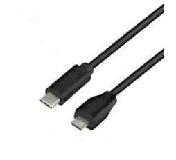 Slika izdelka: Kabel USB-C => micro USB 2.0 1,00m 5V/3A 15W črn LogiLink (CU0197)