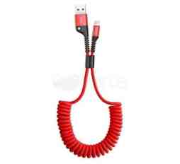 Slika izdelka: Kabel USB-C => USB-A 2.0 tekstil ovoj 1m 5V/2A Baseus spiralni rdeč (CATSR-09) 