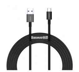 Slika izdelka: Kabel USB-C => USB-A 2.0 tekstil ovoj 2,00m 11V/6A 66W QC3 Superior Series Baseus črn (CATYS-A01)