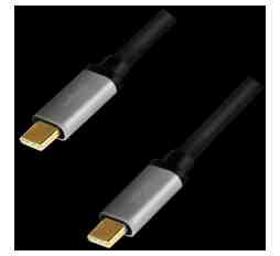 Slika izdelka: Kabel USB-C => USB-C 2.0 1,5m 20V/5A PD3 črn/siv LogiLink (CUA0106)