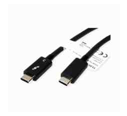 Slika izdelka: Kabel USB-C => USB-C (Thunderbolt 3, USB 4.0 Gen4)  0,5m 40GBit/s 5A Roline črn