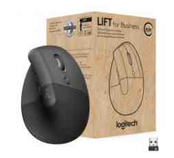 Slika izdelka: Miš brezžična + Bluetooth Logitech Lift Vertical For Business 4000DPI ergonomična grafitna (910-006494) 