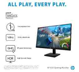 Slika izdelka: Monitor HP 80,1 cm (31,5") X32 2560x1440 Curved Gaming 165Hz IPS 1ms HDMI DisplayPort HAS 3H sRGB99% FreeSync Premium (2V7V4AA)