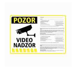 Slika izdelka: Nalepka "VIDEONADZOR" A5(190x133) rumena + 77. in 78. člen ZVOP-2