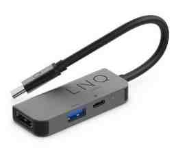 Slika izdelka: Priključna postaja LINQ 3 in 1, USB-C, HDMI 4K 60Hz, USB-C PD 100W, USB 3.2 Gen1, LQ48000