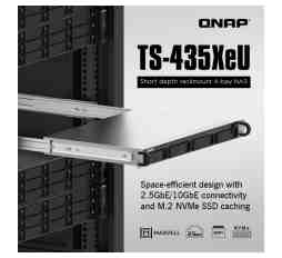 Slika izdelka: QNAP NAS strežnik 1U rack short, 4GB ram, 10Gb mreža