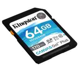 Slika izdelka: SDXC KINGSTON 64GB Canvas GO Plus, 170/70MB/s,  C10, UHS-I, U3, V30