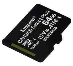 Slika izdelka: SDXC KINGSTON MICRO 64GB CANVAS SELECT Plus, 100 MB/s, C10 UHS-I