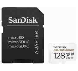 Slika izdelka: SDXC SANDISK MICRO 128GB HIGH ENDURANCE VIDEO, 100/40MB/s, UHS-I, U3, C10, V30, adapter