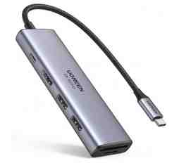 Slika izdelka: Ugreen 6v1 USB-C HUB 4K HDMI+čitalec kartic+2xUSB+PD 100W
