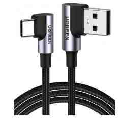 Slika izdelka: Ugreen USB v USB C 90-stopinjski kabel za hitro polnjenje 1M