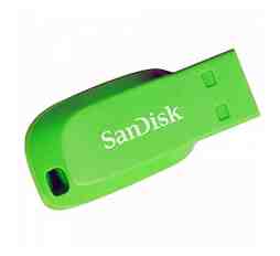 Slika izdelka: USB DISK SANDISK 64GB CRUZER BLADE ZELENA, 2.0, zelen, brez pokrovčka
