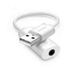 Slika izdelka: Zvočna kartica USB2.0 SB Ugreen adapter za zvok USB-A na 1x3.5 mm Aux Bel